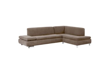Ecksofa mit Ottomane rechts Kaye Bezug Veloursstoff...