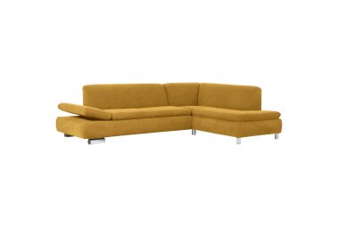 Ecksofa mit Ottomane rechts Kaye Bezug Veloursstoff...