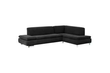 Ecksofa mit Ottomane rechts Kaye Bezug Veloursstoff...