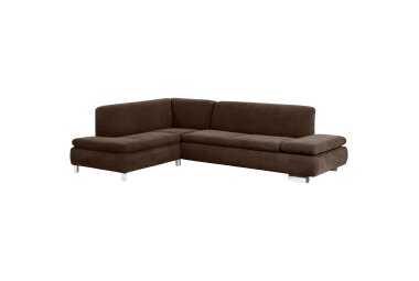 Ecksofa mit Ottomane links Kaye Bezug Veloursstoff...