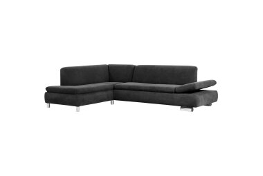 Ecksofa mit Ottomane links Kaye Bezug Veloursstoff...