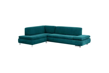Ecksofa mit Ottomane links Kaye Bezug Veloursstoff...