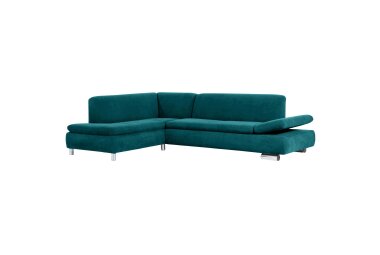 Ecksofa mit Ottomane links Kaye Bezug Veloursstoff...