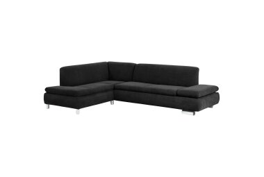Ecksofa mit Ottomane links Kaye Bezug Veloursstoff...