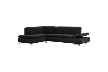 Ecksofa mit Ottomane links Kaye Bezug Veloursstoff...