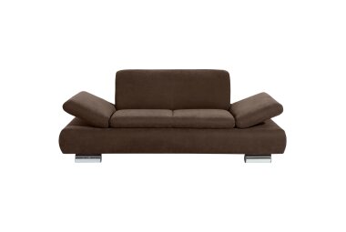 Sofa 2-Sitzer Kaye Bezug Veloursstoff Metallfuß verchromt / braun 23123