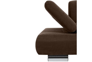 Sofa 2-Sitzer Kaye Bezug Veloursstoff Metallfuß verchromt / braun 23123