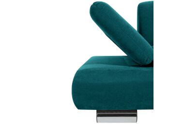 Sofa 2-Sitzer Kaye Bezug Veloursstoff Metallfuß verchromt / petrol 23126