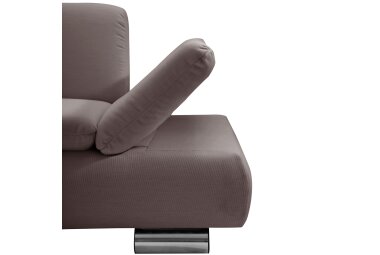 Ecksofa mit Ottomane links Kaye Bezug Kunstleder Metallfuß verchromt / braun 23142