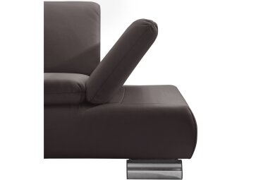 Ecksofa mit Ottomane links Kaye Bezug Kunstleder Metallfuß verchromt / braun 23142