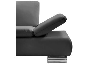 Ecksofa mit Ottomane links Kaye Bezug Kunstleder Metallfuß verchromt / schwarz 23143