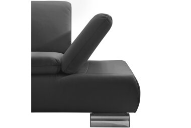 Ecksofa mit Ottomane links Kaye Bezug Kunstleder Metallfuß verchromt / schwarz 23143