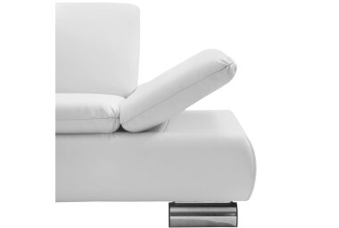 Ecksofa mit Ottomane links Kaye Bezug Kunstleder Metallfuß verchromt / weiß 23144