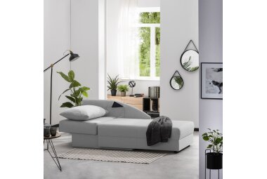 Recamiere Armlehne rechts Kalila Bezug Flachgewebe Kunststoff / hellgrau 23245