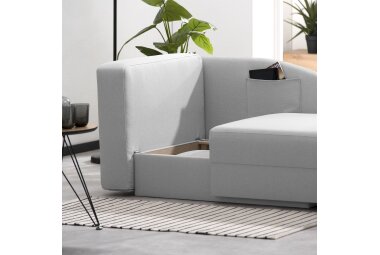 Recamiere Armlehne rechts Kalila Bezug Flachgewebe Kunststoff / hellgrau 23245