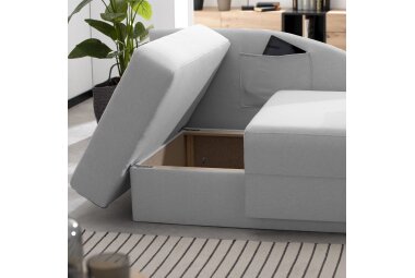 Recamiere Armlehne rechts Kalila Bezug Flachgewebe Kunststoff / hellgrau 23245