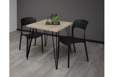 Bartisch Eirena 70x70x75 schwarz matt/eiche s&auml;gerau...