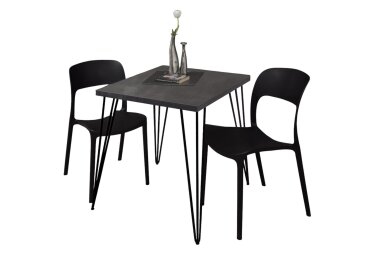 Bartisch Eirena 70x70x75 schwarz matt/graphit 14487