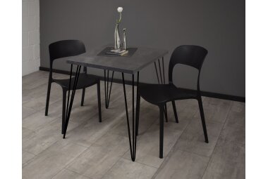 Bartisch Eirena 70x70x75 schwarz matt/graphit 14487