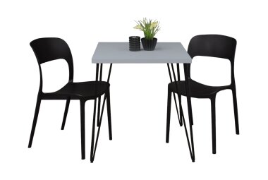 Bistrotisch Eirena 70x70x75 schwarz matt/aqua matt lack...