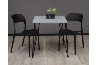 Bistrotisch Eirena 70x70x75 schwarz matt/aqua matt lack...