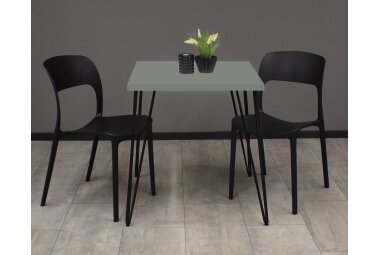 Bistrotisch Eirena 70x70x75 schwarz matt/Pinie green matt...