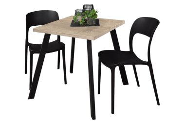 Bistrotisch Eirene 70x70x75 schwarz matt/eiche...