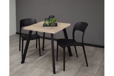 Bistrotisch Eirene 70x70x75 schwarz matt/eiche...