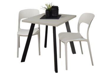 Bistrotisch Eirene 70x70x75 schwarz matt/kreidegrau matt...