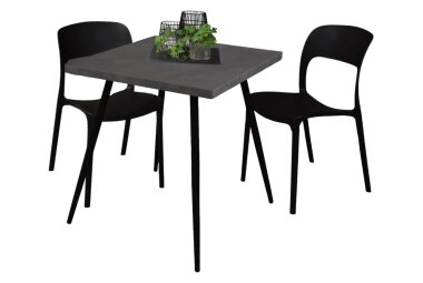 Bistrotisch Ekaterina 70x70x75 schwarz matt/graphit 14514