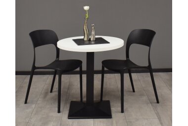 Bistrotisch rund Elanur 70 cm schwarz matt/wei&szlig;...