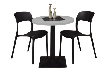 Bistrotisch rund Elanur 70 cm schwarz matt/kreidegrau...