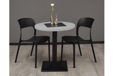 Bistrotisch rund Elanur 70 cm schwarz matt/kreidegrau...