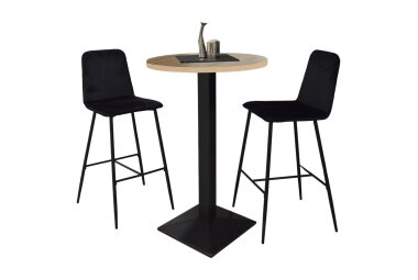 Tresentisch rund Eleanore 70 cm schwarz matt/asteiche 14655