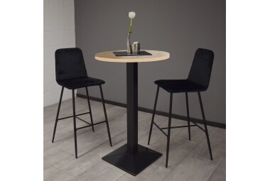 Tresentisch rund Eleanore 70 cm schwarz matt/asteiche 14655