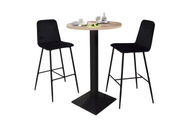 Tresentisch rund Eleanore 70 cm schwarz matt/eiche...