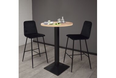 Tresentisch rund Eleanore 70 cm schwarz matt/eiche...