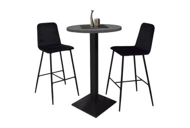 Tresentisch rund Eleanore 70 cm schwarz matt/graphit 14658