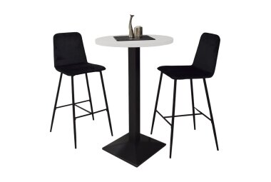 Tresentisch rund Eleanore 70 cm schwarz matt/wei&szlig;...