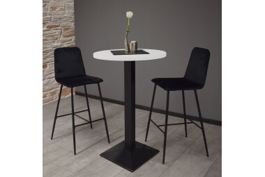 Tresentisch rund Eleanore 70 cm schwarz matt/wei&szlig;...