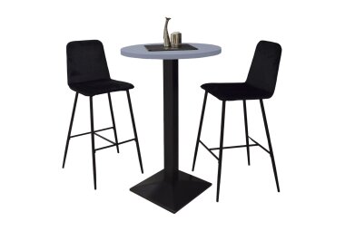 Tresentisch rund Eleanore 70 cm schwarz matt/aqua matt...