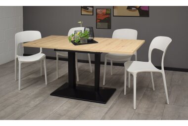 Bistrotisch ausziehbar Eleen schwarz matt/asteiche 14673