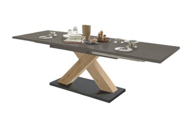 Esstisch ausziehbar Elene 160x90x76 Asteiche/Graphit 13980