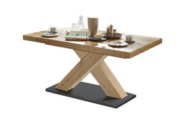 Esstisch ausziehbar Elene 160x90x76 Asteiche/Plankeneiche...