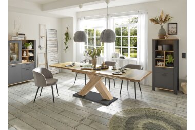 Esstisch ausziehbar Elene 160x90x76 Asteiche/Plankeneiche 13981