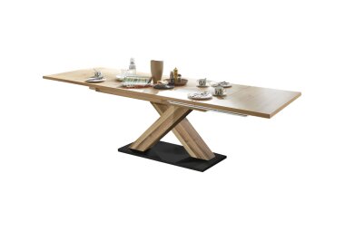 Esstisch ausziehbar Elene 160x90x76 Plankeneiche/Asteiche...