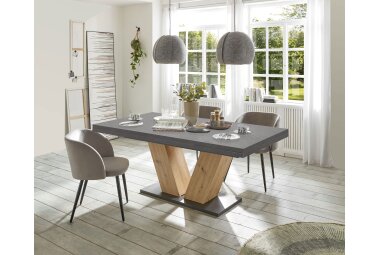 Esstisch ausziehbar Elena 160x90x76 Asteiche/Graphit 13989