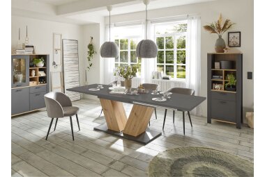 Esstisch ausziehbar Elena 160x90x76 Asteiche/Graphit 13989