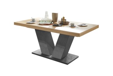Esstisch ausziehbar Elena 160x90x76 Graphit/Asteiche 13991