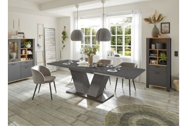 Esstisch ausziehbar Elena 160x90x76 Graphit 13992